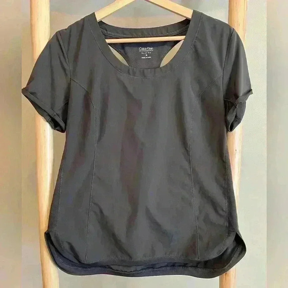 Calvin Klein Medium racerback Performance quick dry gray workout top - Picture 1 of 8